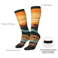 thumbnail image 4 of Gaeub Serene Ocean Sunset Printed Design Socks Stretchy High Tube Socks for Men Women Teens , Softball Soccer Socks for Hiking, Sport, 4 of 6