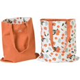 thumbnail image 1 of Bolsa de lona de doble cara de algodón y lino, bolsa de tela, bolsa de compras, bolsa de mensajero de lona de algodón con doble asa para mujeres, niños (manzanas verdes, 31 10 31 cm), 1 of 5