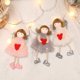 thumbnail image 3 of 1 UNID creativo peluche en forma de corazón patrón de ángel muñeca colgante colgante decoración colgante, 3 of 5