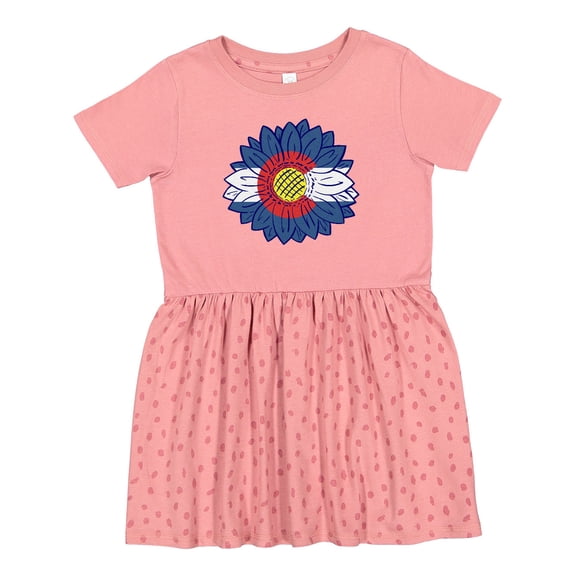 Inktastic Colorado Flag Sunflower Girls Toddler Dress