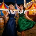 thumbnail image 4 of RoamHome Women's 2 Piece Oktoberfest Dirndl Dress German Bavarian Ruffle Sleeve V Neck Summer Dress, 4 of 9
