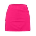 thumbnail image 6 of MIXUE Skirts For Women Summer Solid Color Elastic High Waist Casual Yoga Sports Mini Tennis Skirt Daily-Wear,Pink,S, 6 of 7