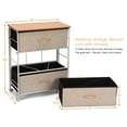 thumbnail image 4 of Costway 3 Tiroirs Tissu Rangement Organisateur Unité Côté Table Commode Armoire W / Roues, 4 of 10