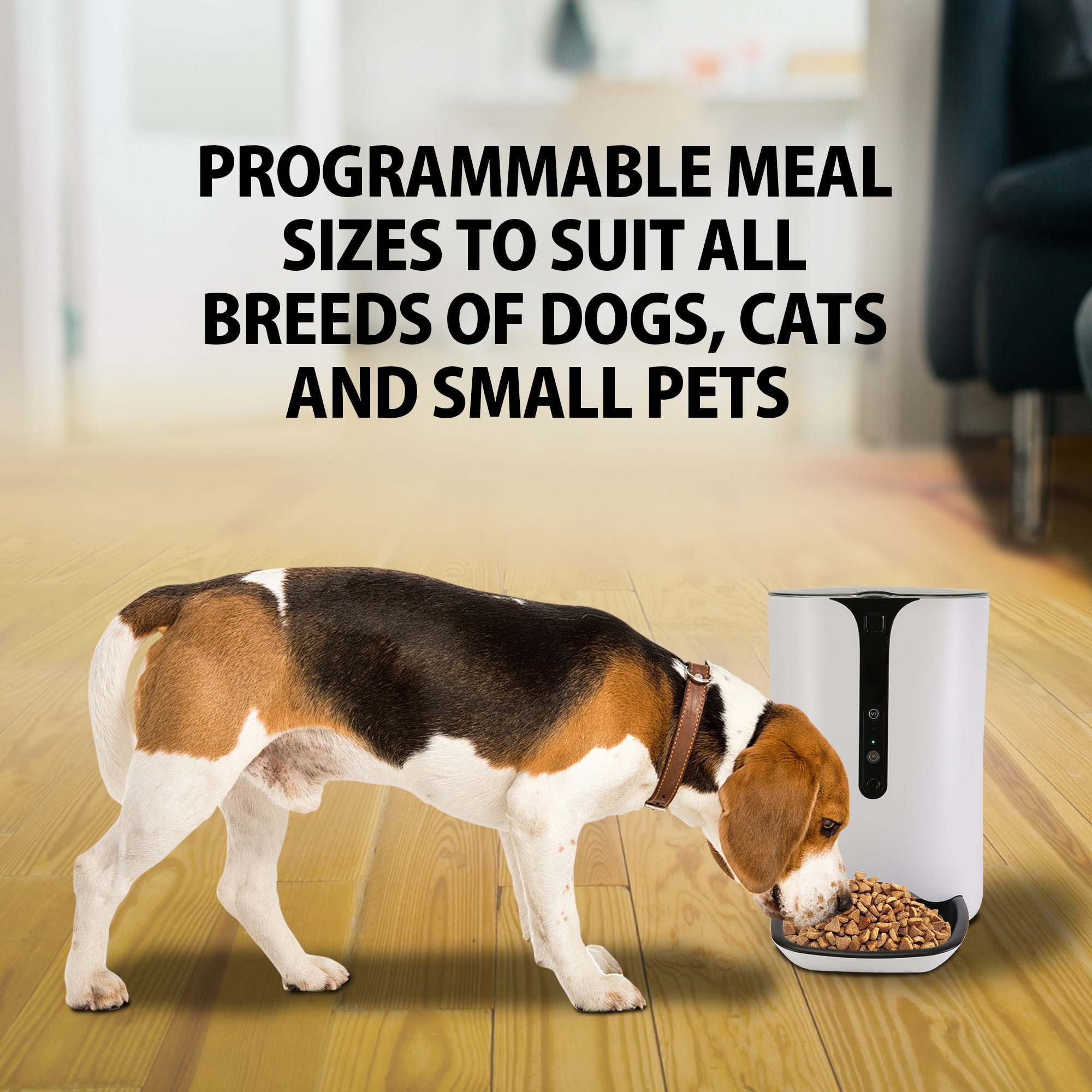Lentek Smart Pet Feeder with 720p HD Video, 2-Way Audio, 200 oz. Programmable WiFi Cat or Dog Food Dispenser, Schedule Mealtimes, Automatic Portion Control, Free App for iPhone and Android Smartphone