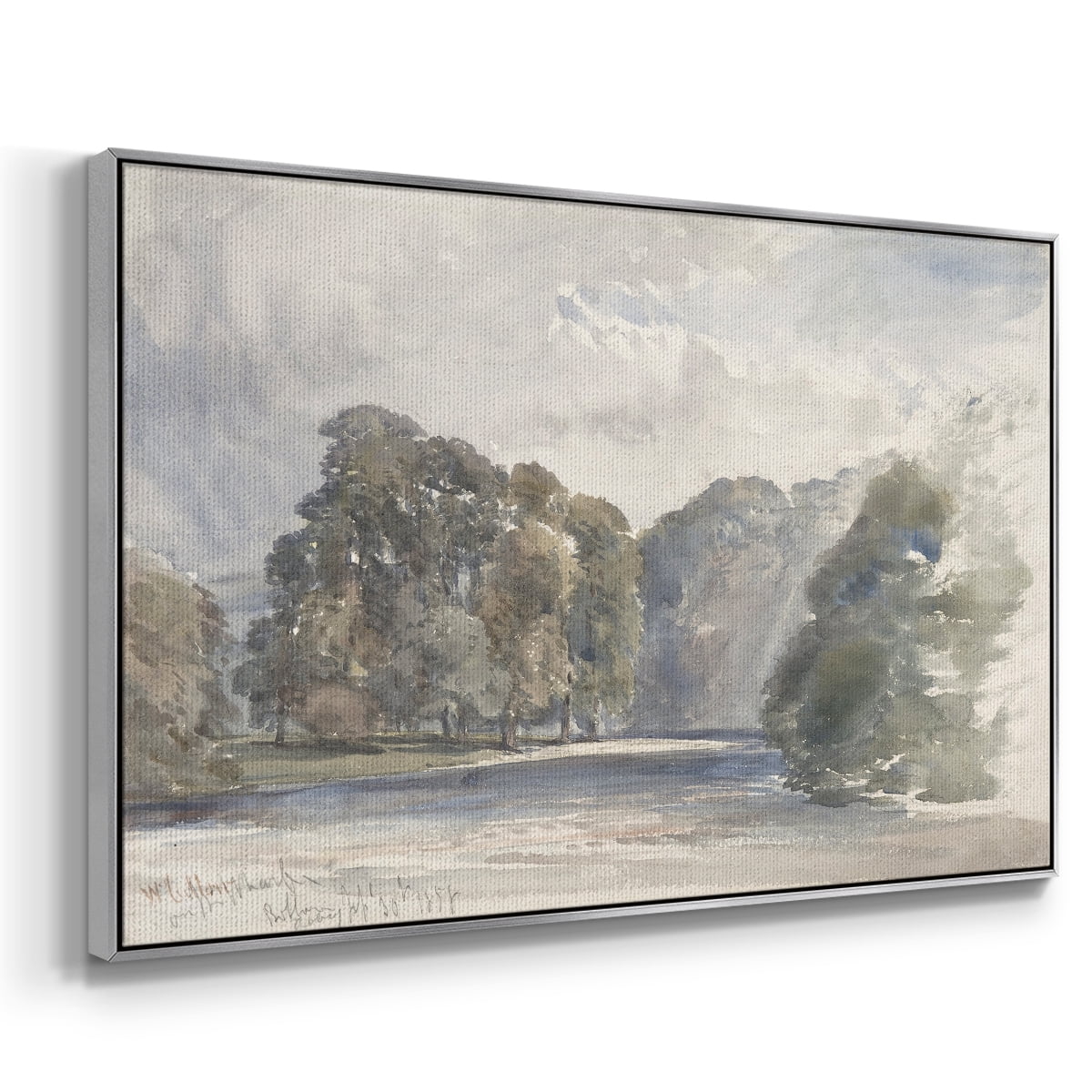 Vintage Landscape-CCCLIII By Wexford Home Framed in Silver Wood Gallery Wrapped Canvas 17 in. x 25 in.
