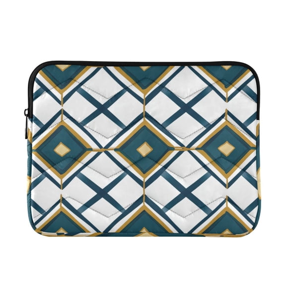FORMRS 13-13.3 inch Laptop Sleeve Case Soft Carrying Quilted Computer Bag Cover, Gold Geometric Pattern