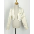 thumbnail image 3 of iEFiEL Kids Girls Long Sleeves Bolero Shrug 3D Flower Decation Shrug for Wedding Party, 3 of 6