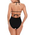 thumbnail image 2 of Bañadores de una Pieza con Lazo Lateral para Mujer Traje de baño con cordón Negro G Negro G Xishao ropa, 2 of 2