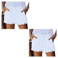 thumbnail image 2 of Sonducket Pantalones cortos de mezclilla con cordón de cintura alta suave para mujer pantalones cortos de mezclilla con bolsillo para Type25 NO25, 2 of 6