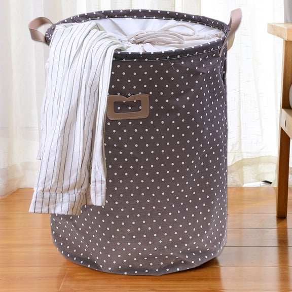 LOLIPPYY Large Foldable Cotton Clothes Basket with Spacious Storage for Dorm, Laundry, and Home Organization - 1 Piece