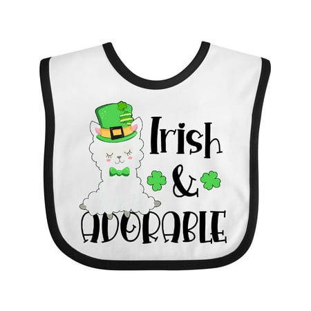 

Inktastic Irish and Adorable- Cute St. Patricks Day Llama Gift Baby Boy or Baby Girl Bib