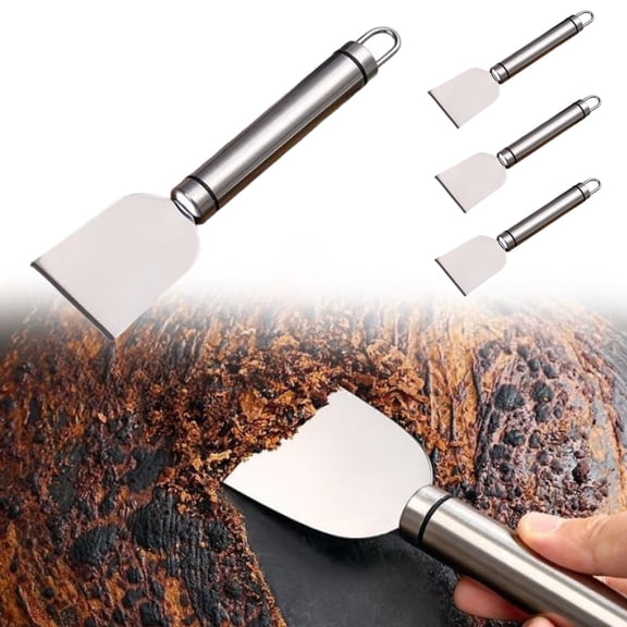 4 Pack Stove Scraper for Tough Case - Wide Using Stainless Steel Scraper for Stove BBQ Grill Kitchen - Scraper for Cleaning Stove Top, Cooktop, Oven, Glass Scraper