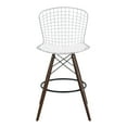 thumbnail image 5 of Armen Living Taylor Wire Barstool in Walnut w/Chrome & Gray Faux Leather Seat, 5 of 7