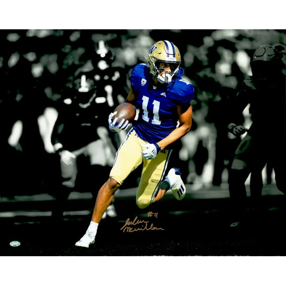 Jalen McMillan Autographed 16x20 Photo Washington Huskies Spotlight MCS Holo 222798