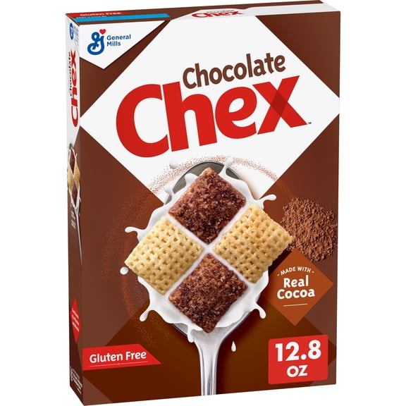 Chocolate Chex Cereal, Gluten Free Breakfast Cereal, Made with Whole Grain, 12.8 oz