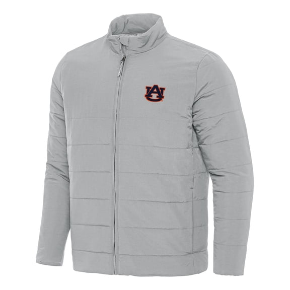 Men's Antigua Gray Auburn Tigers Swelter Full-Zip Puffer Jacket