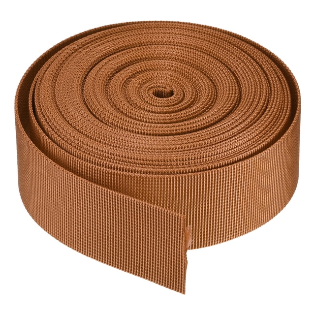 Unique Bargains Sangle Plate en Nylon 1.5 Pouces 10 Yards Brun Foncé pour Sac à Dos, Bagage-Rack
