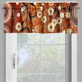 thumbnail image 6 of Ambesonne Floral Boho Valance & Curtain 3 Pcs Set, Mid Century Flowery Art, 55"x45", Ruby Cream Dark Salmon, 6 of 7