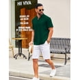 thumbnail image 5 of COOFANDY Men's Linen Shirt Short Sleeve Hippie Casual Band Collar Summer Beach Shirts, 5 of 6