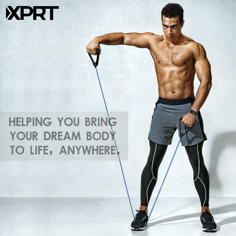 XPRT Fitness Single Resistance Band Home Gym Exercise Band with Handles and  Door Anchor 50 Lb. 