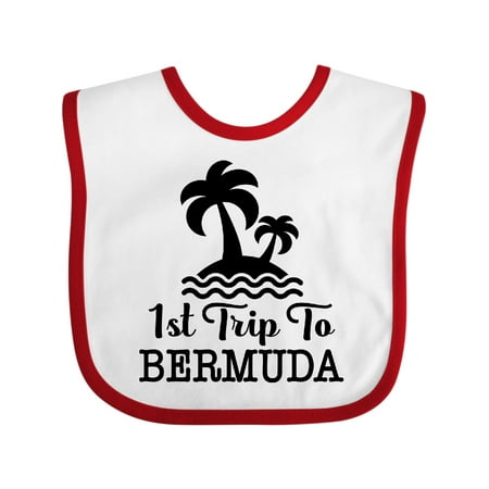 

Inktastic First Trip to Bermuda Vacation Gift Baby Boy or Baby Girl Bib