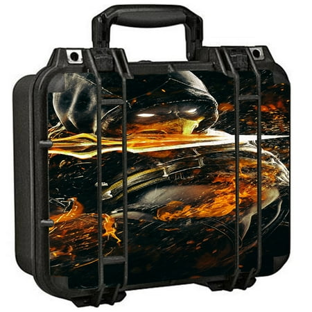 Skins Decals For Pelican 1400 Case / Scorpion With Flaming Sword