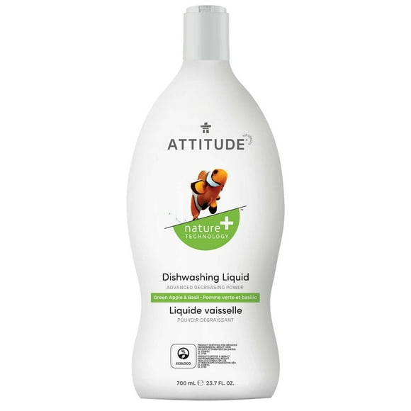 ATTITUDE nature+ technology, Dishwashing Liquid, Green Apple & Basil, 700 mL, 700 mL