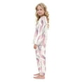 thumbnail image 4 of Fluffy Pajamas Set Fuzzy Winter Warm Pj Sets Pullover Tops and Long Pants Watercolor Abstract Wavy Lines X-Small, 4 of 8