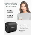 thumbnail image 5 of Liquipel Powertek 20W PD USBC and 18W USBA Dual Port Wall Block Charger, Type C Fast Charging Cube, Wall Power Adapter Plug, Two Tone Black, 5 of 7