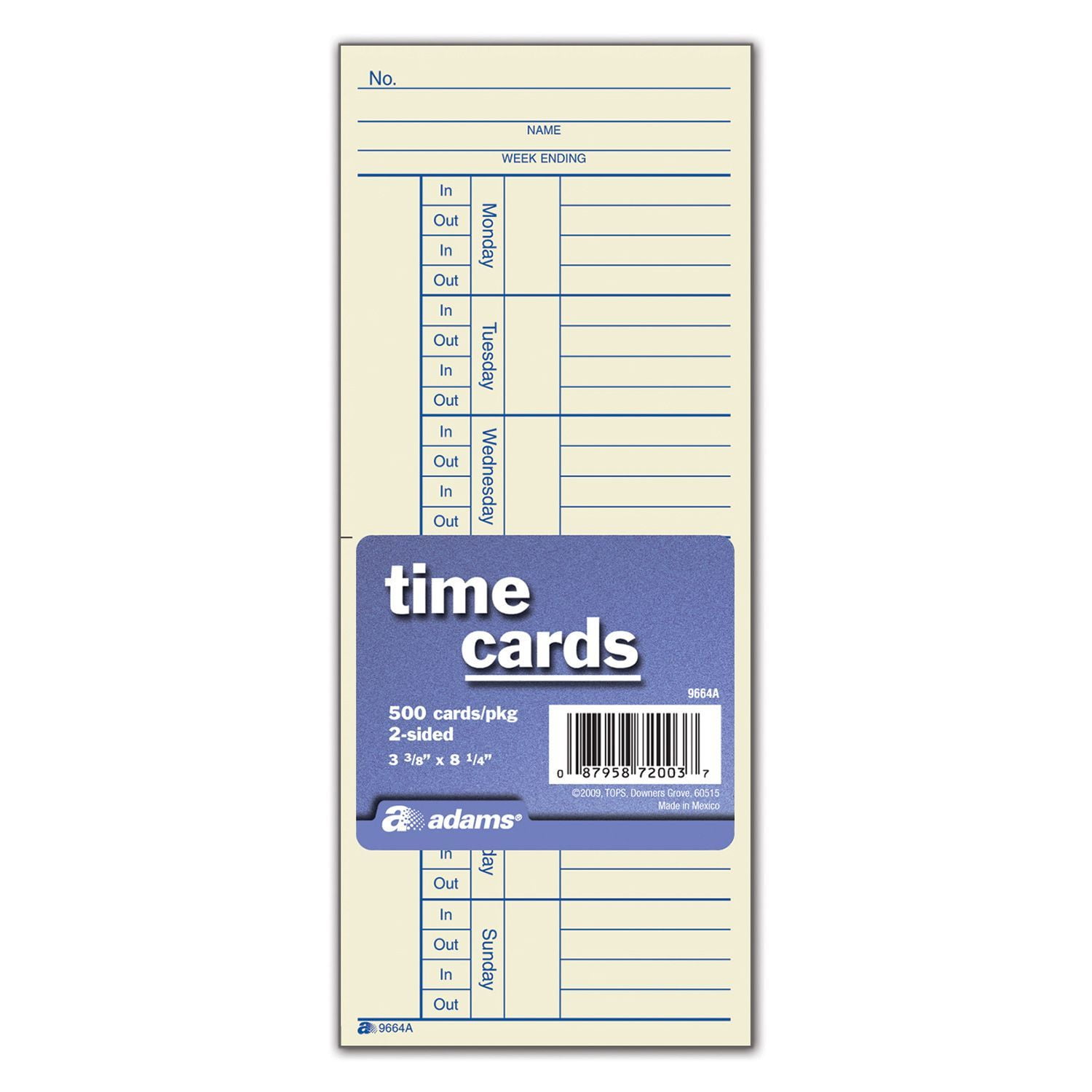 Adams 2-Sided Time Cards - 500 ct. - Walmart.com