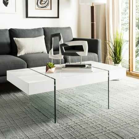 Safavieh Jacob Rectangular Glass Leg Modern Coffee Table ...