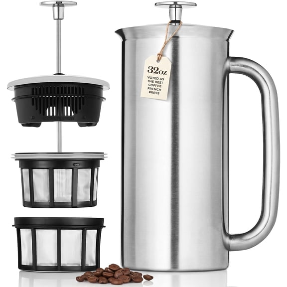 ESPRO P7 32-Oz. French Press Coffee Maker, Silver