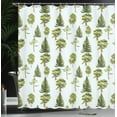 thumbnail image 4 of Ambesonne Leaves Shower Curtain, Spring Season Theme Graphic, 69"Wx75"L, Pale Blue Apple Green, 4 of 5