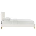 thumbnail image 3 of Platform Bed Frame, Tufted, Full, White, Velvet, Mid Century Bedroom, Modern Contemporary Boutique HB35599, 3 of 8