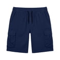 thumbnail image 4 of Men Shorts Casual Stretch Men's Hiking Shorts with Multi-pocket, Drawstring Waist Cargo Short Pants, Outdoor Workout Athletic Bottoms Navy XXL, 4 of 6