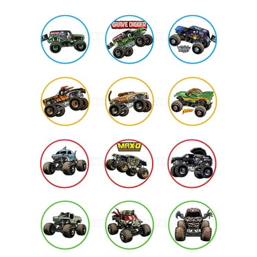 1 4 Sheet Monster Jam Truck Edible Frosting Cake Topper Image Walmart Com