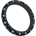 thumbnail image 2 of Paw Prints Steering Wheel Cover for Women Men, 15 Inches Purple Galaxy Neoprene Anti-Slip Cute Universal Car Steering Wheel Grip Wrap Car Accessories Protective Case Cover for Vehicle Truck SUV, 2 of 9