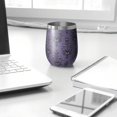 thumbnail image 3 of 12oz Stemless Wine Tumblers Purple Gothic Bat Pattern Vacuum Insulated Stainless Steel Travel Tumbler Cups Mug with Lid and Straw for Champaign,Cocktail,Beer with Cleaning Brush, 3 of 5