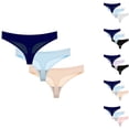 thumbnail image 3 of Rohuuque 3PC Invisibles Thongs for Women No Show Thong V-waisted Stretch Panties Underwear Breathable Low Waisted Underwear Gray B, 3 of 3
