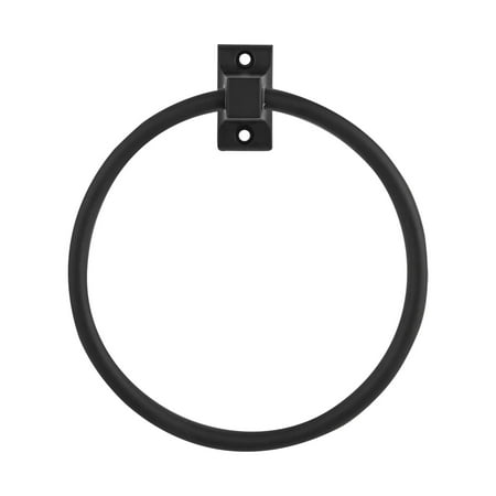 Design House Millbridge Wall Mounted Bathroom Towel Ring, Matte Black