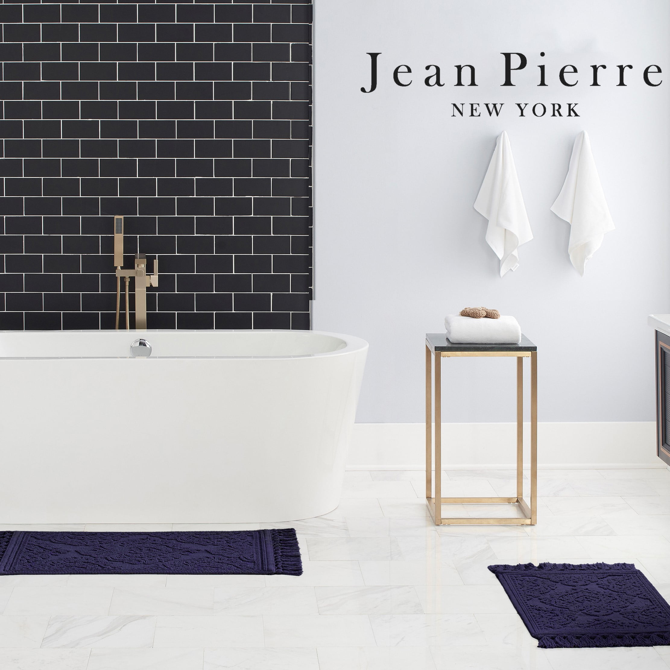 Jean Pierre Ricardo Cotton Fringe 21 x 34 in. Bath Rug, Indigo