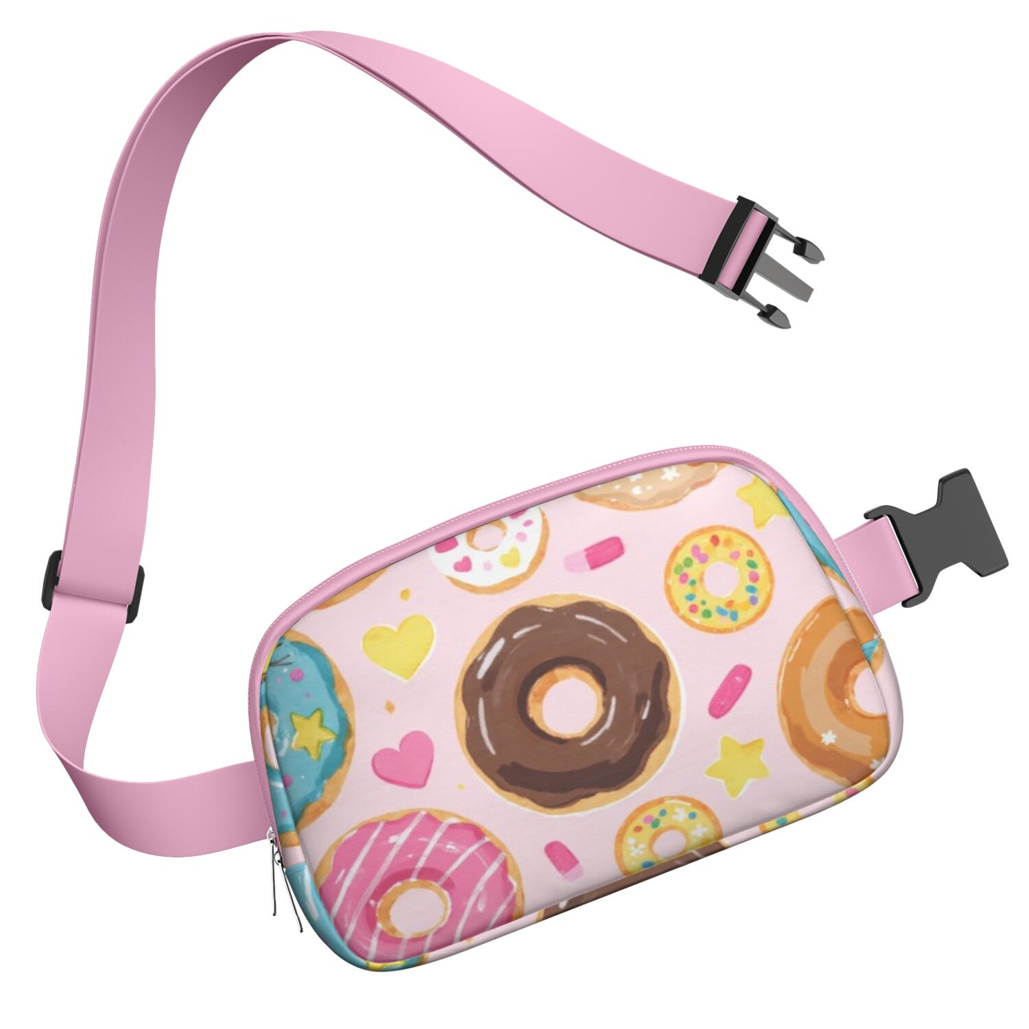 Cross Body Bag for Sports Enthusiasts Commuters Fashionable Waterproof Fanny Pack with Adjustable Strap for Casual Running Hiking Cycling Doughnut Sporty Waist Pack