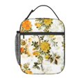 thumbnail image 1 of YFYANG Réutilisable Adulte / Enfants Portable Lunch Sac, Vintage Yellow Floral Pattern Mains Libres Poignée Isolation / Sac Froid pour l'École, le Travail, les Pique-Niques, Voyage, 1 of 6