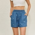 thumbnail image 6 of Livrdious Women's High Waisted Basic Jean Shorts Elastic Waist Straight Leg Casual Summer Stretchy Denim Shorts, 6 of 8