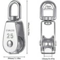 thumbnail image 2 of Jeu de 4 Poulies pour Cordes, Galet Simple en Acier Inoxydable M25, 2 of 5