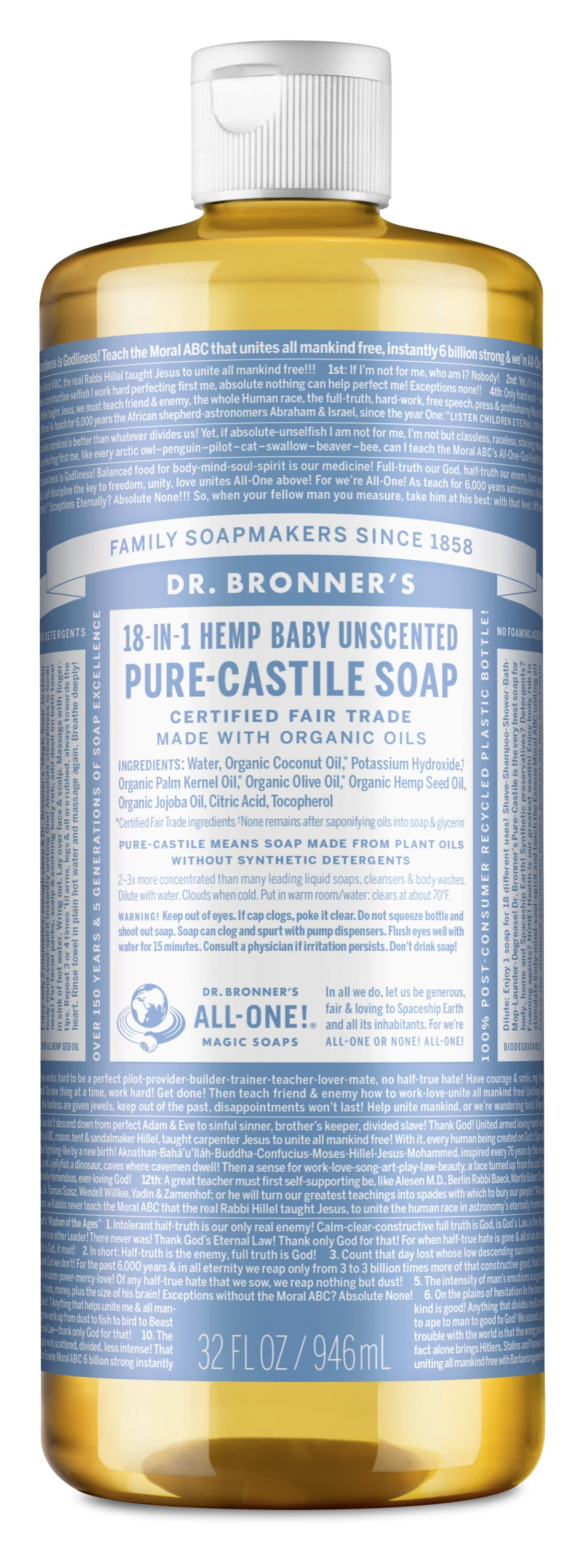 Dr. Bronner's Pure-Castile Liquid Soap  Baby  32 oz