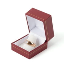 New Red Leatherette Ring Box Inner with Finger Holder Design, Jewelry Storage Display Gift Box Showcase For Wedding Propose