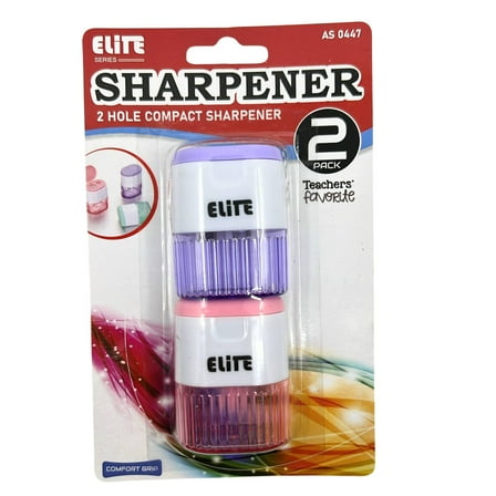 2-Hole Compact Dual Size Pencil Sharpeners: 2CT