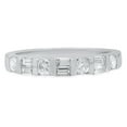 thumbnail image 2 of Dazzlingrock Collection 0.47 Carat (Ctw) 14K Round & Baguette Cut White Diamond Wedding Band Ring 1/4 CT, White Gold, Size 10, 2 of 3