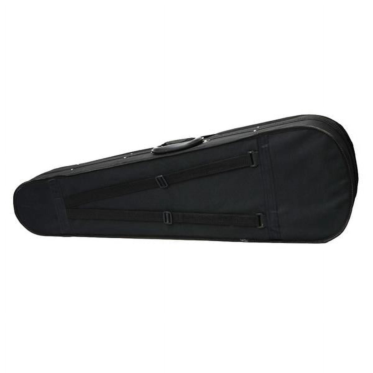 Triangle Shape Violin Case for 4/4 Violin - Black Durable Cloth with Silver Gray Fluff Lining, Protective Instrument Storage Case